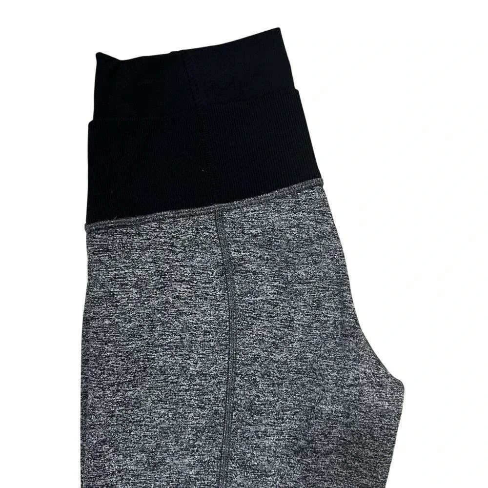 Lululemon High Rise Straight Leg Yoga Pants Heathered Gray Black‎ Activewear